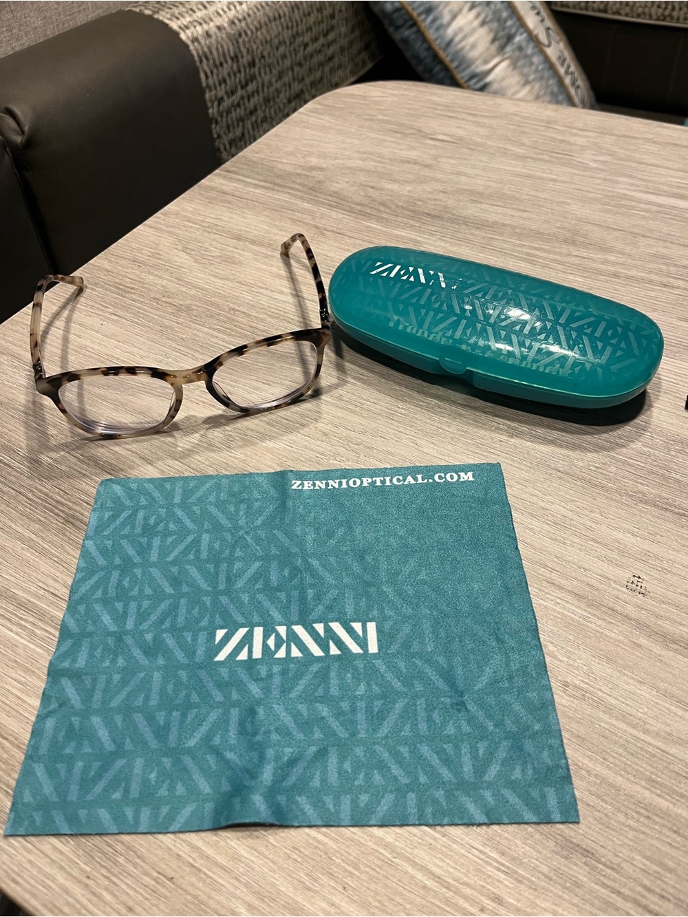 Zenni Cream Tortoiseshell Square Glass Frames